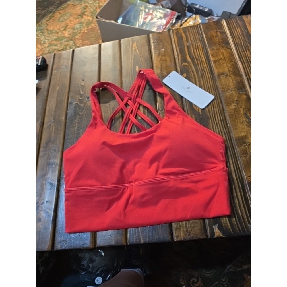 CRZ YOGA Red Strappy Sports Bra